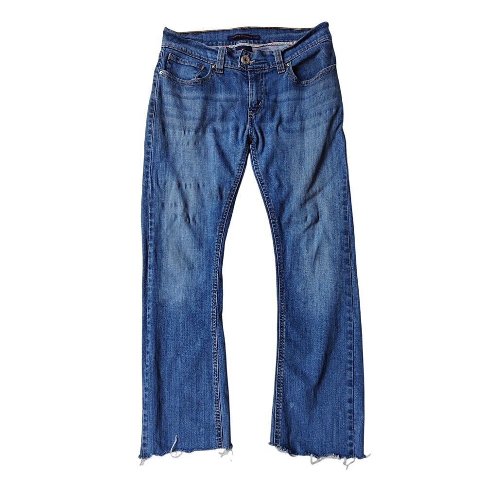 Levi’s 542 Bootcut Jeans Size 10 Medium Wash Raw Hem Stretch Denim